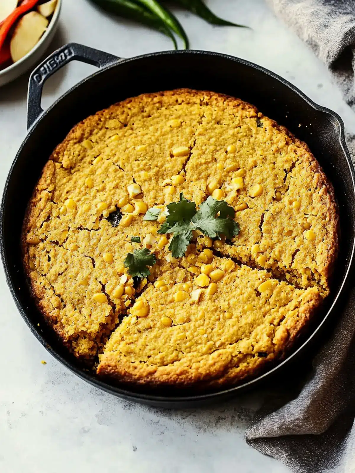 Easy Vegan Skillet Cornbread Recipe (Southwest)