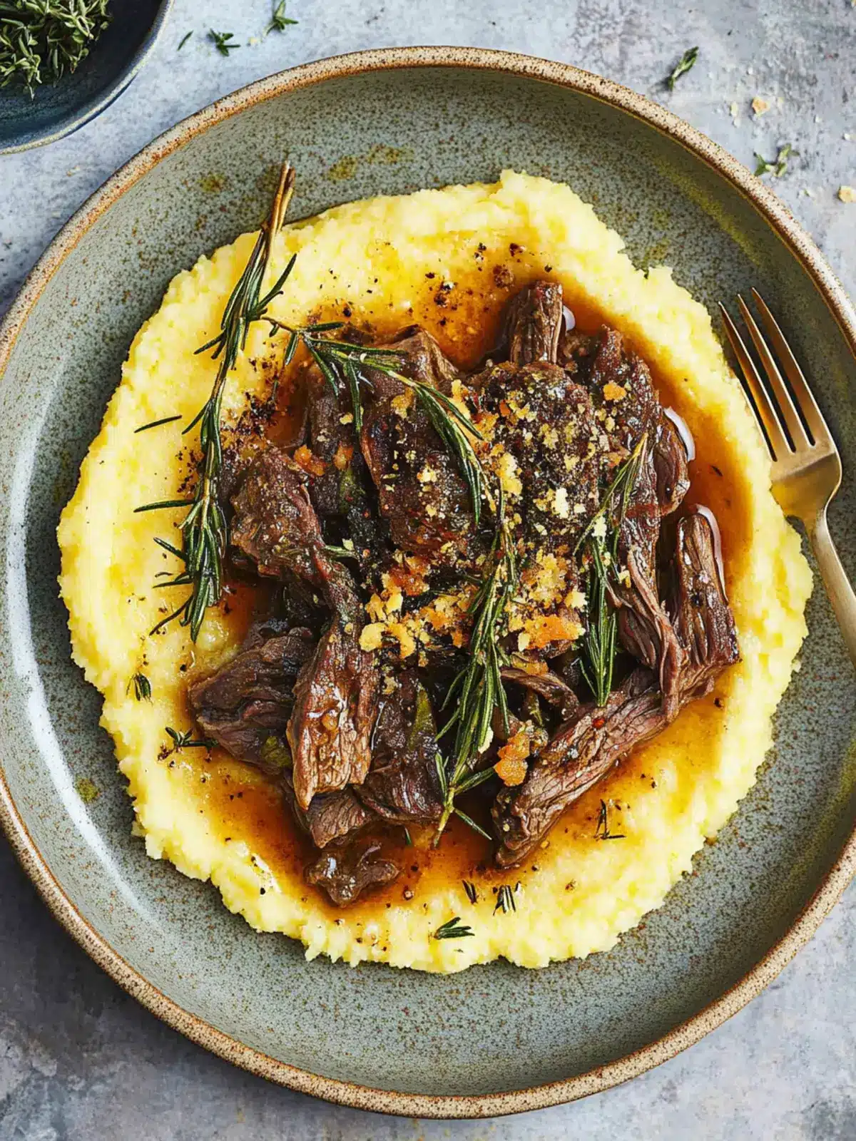 Rosemary Braised Beef with Polenta