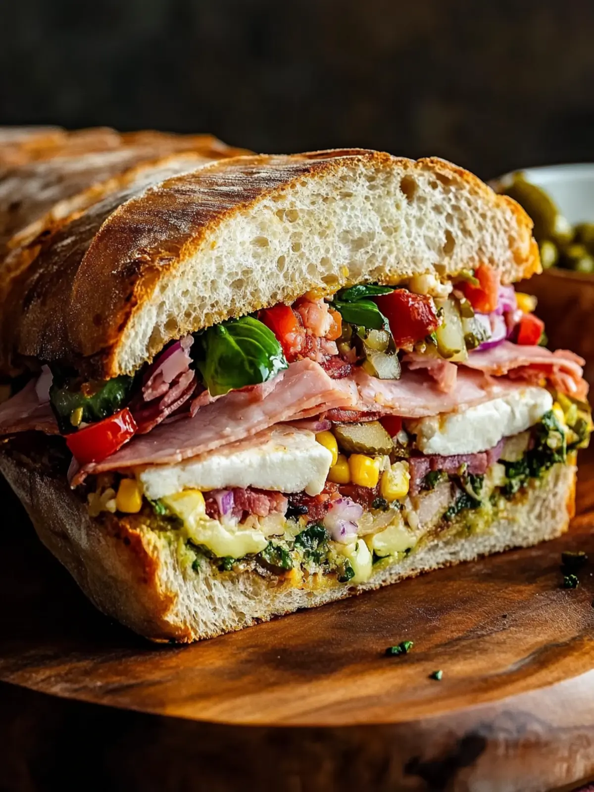 Classic Italian Muffuletta Sandwich