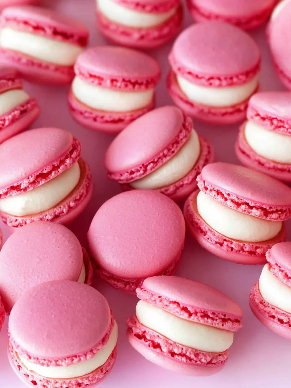 Pink & White French Macarons