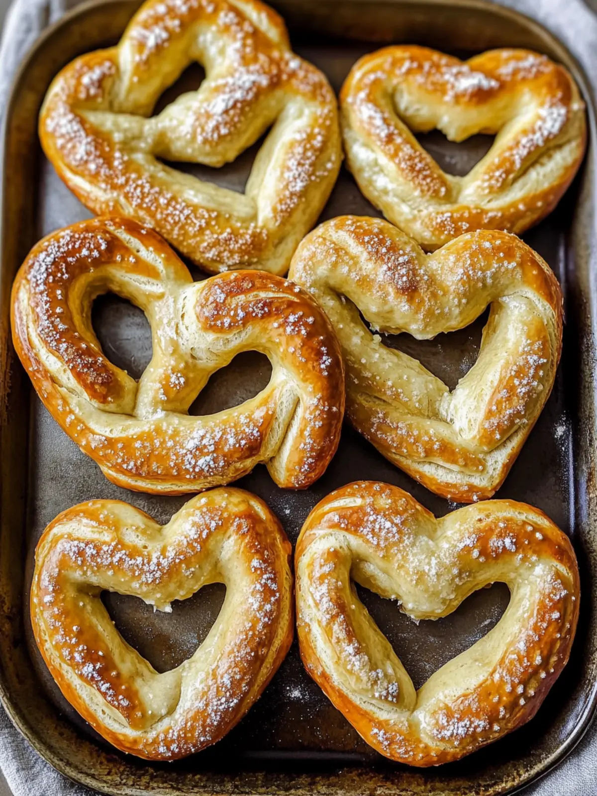 Heart Shaped Soft and Chewy Buttered Pretzels for Love! 3 Heart Shaped Soft and Chewy Buttered Pretzels