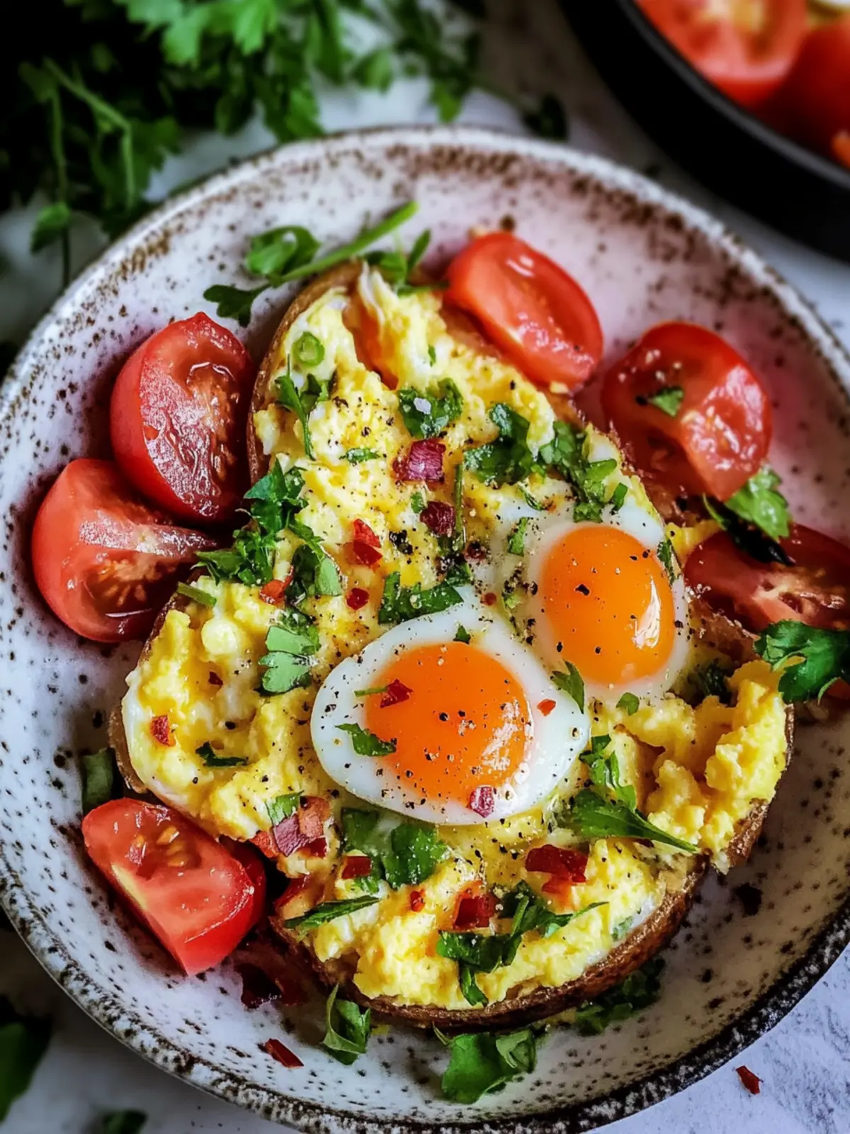 Turkish Scrambled Eggs With Tomatoes