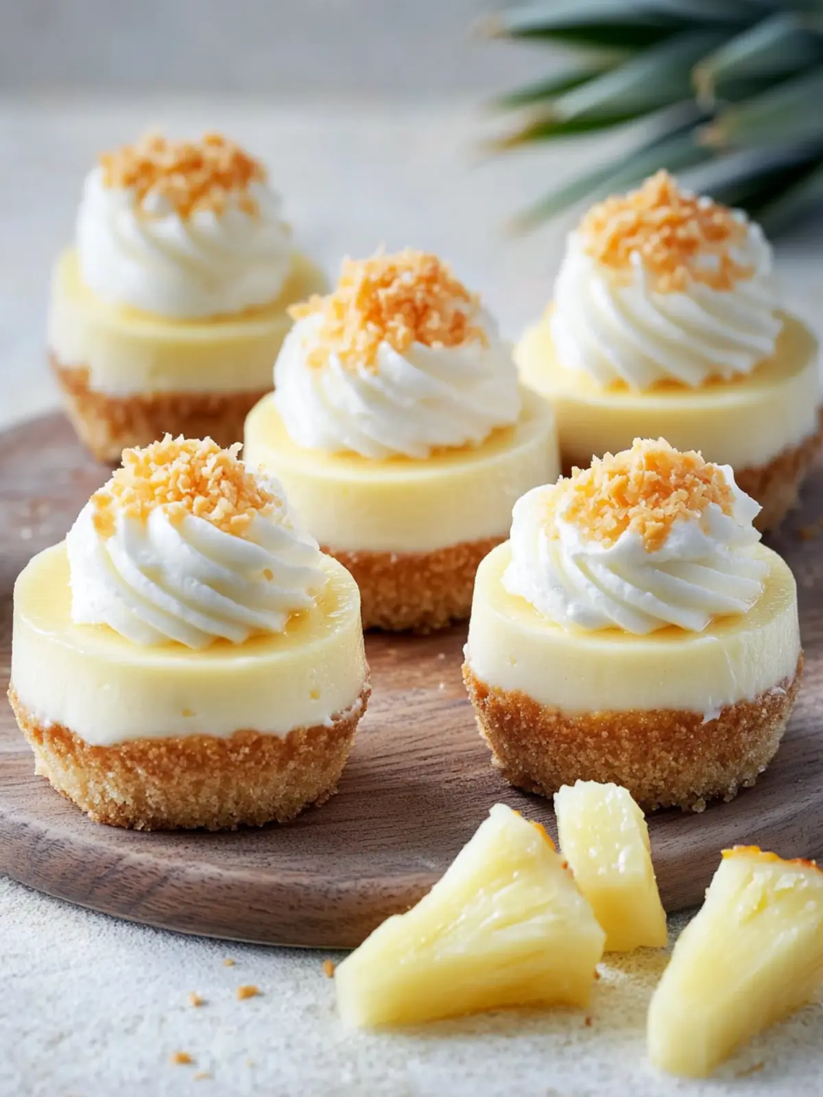 Mini pineapple and condensed coconut milk cheesecakes