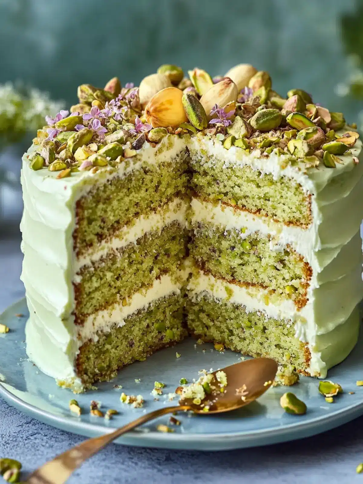 Pistachio Mascarpone Layer Cake
