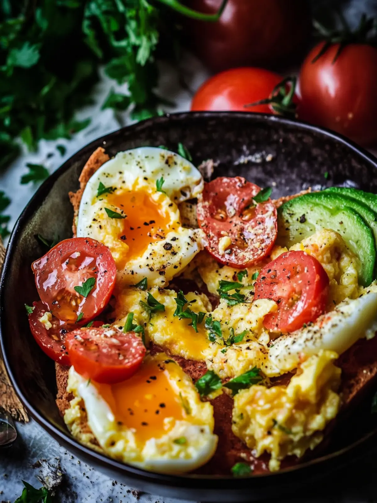 Turkish Scrambled Eggs With Tomatoes