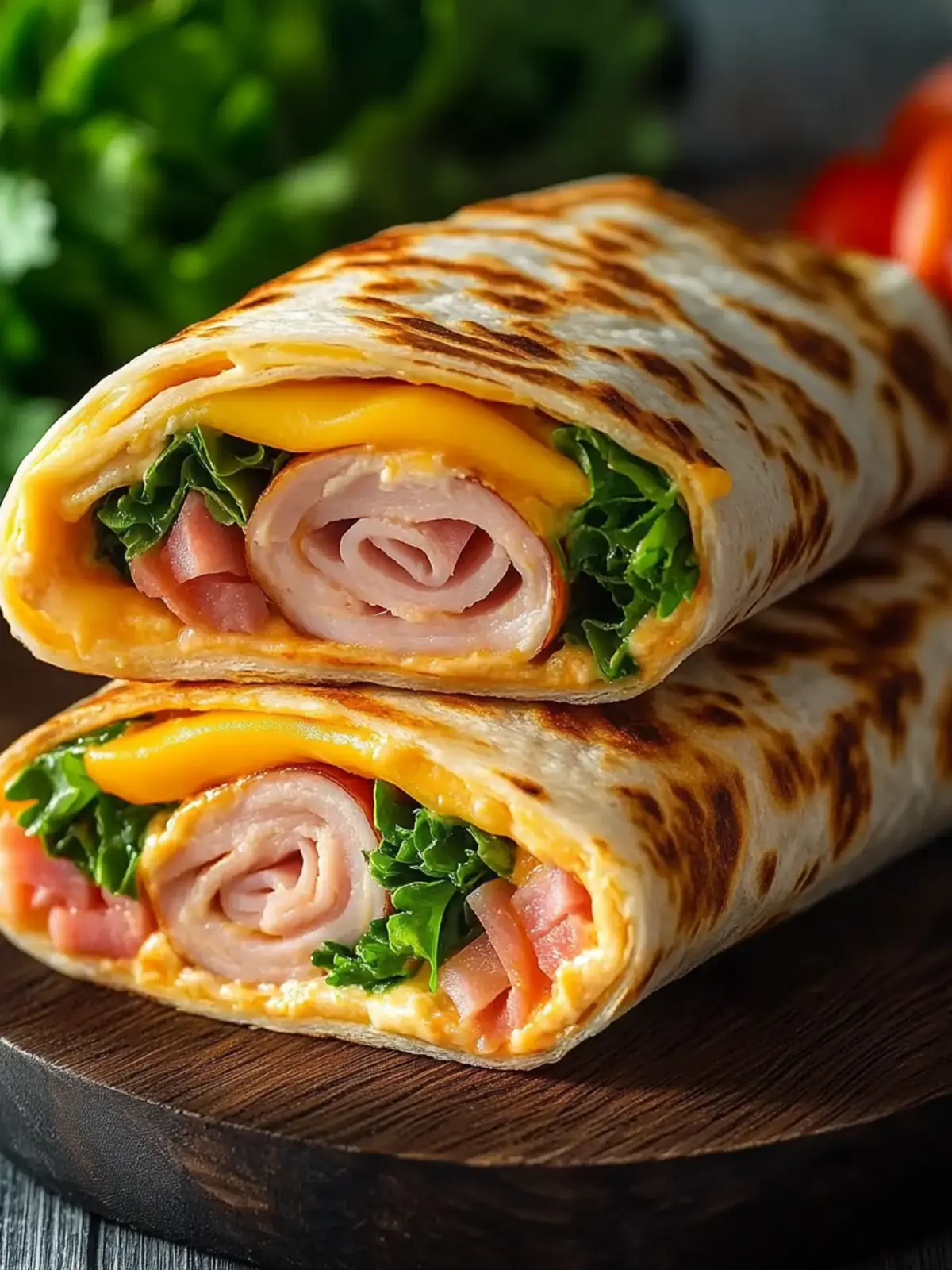 Air Fryer Hot Chicken Ham And Cheese Wraps