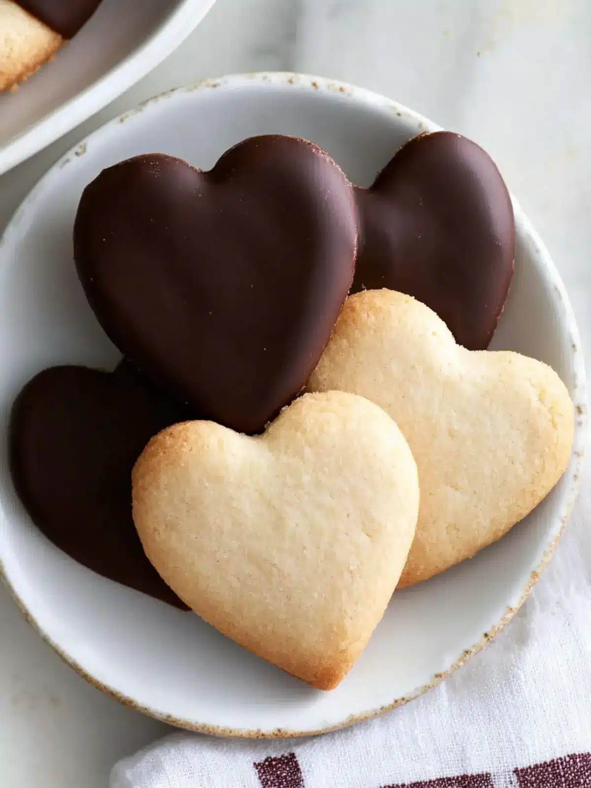 Chocolate-dipped Shortbread Hearts