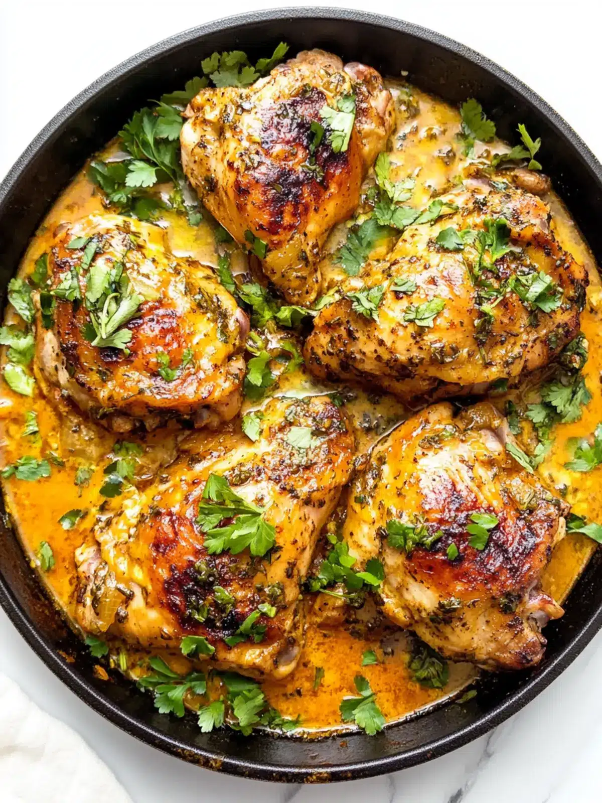 Juicy Smothered Chicken Thighs in Creamy Garlic Love Sauce 4 Smothered Chicken