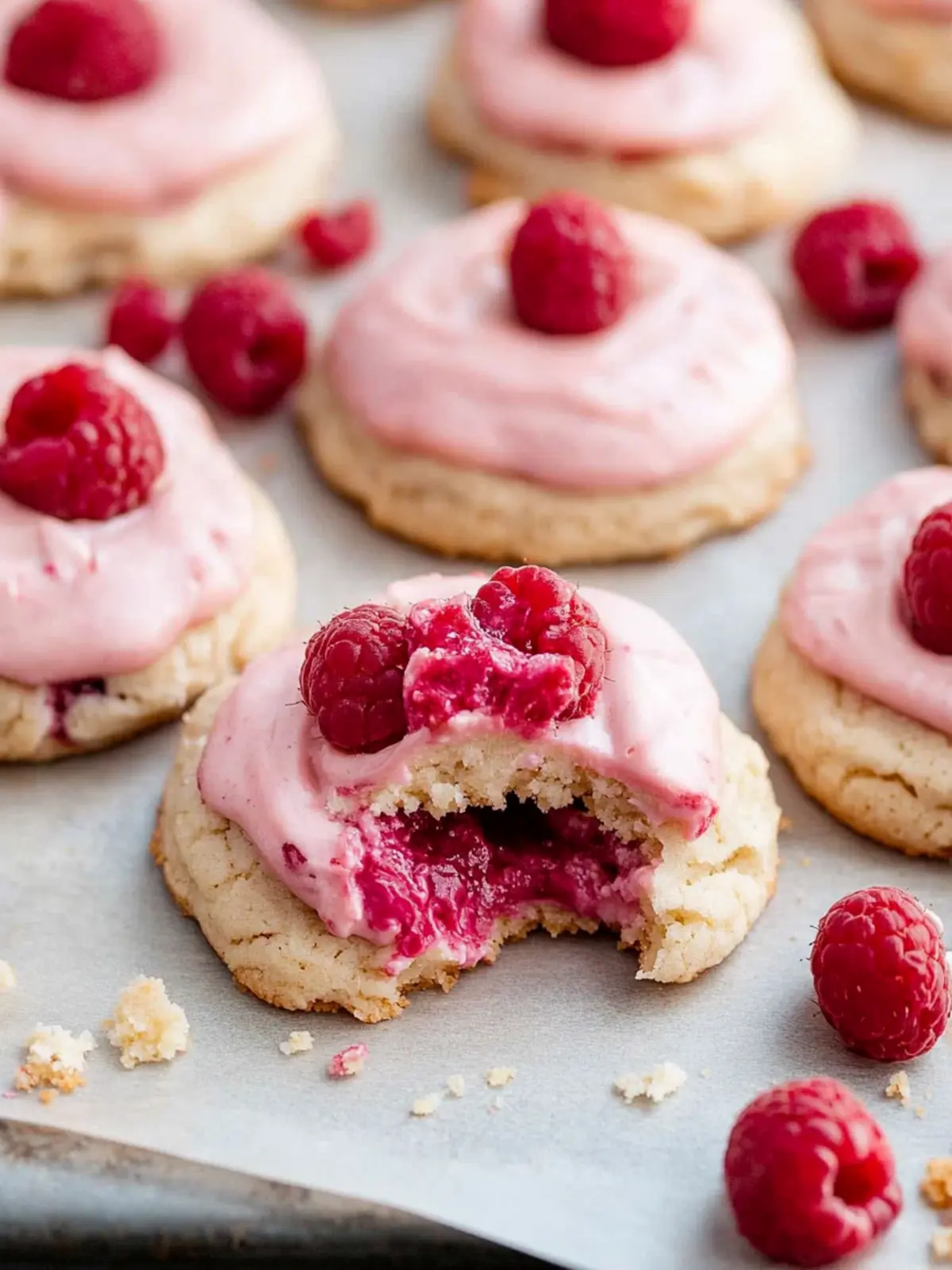 Raspberry Cheesecake Cookies with Creamy Topping Delight 5 Raspberry Cheesecake Cookies