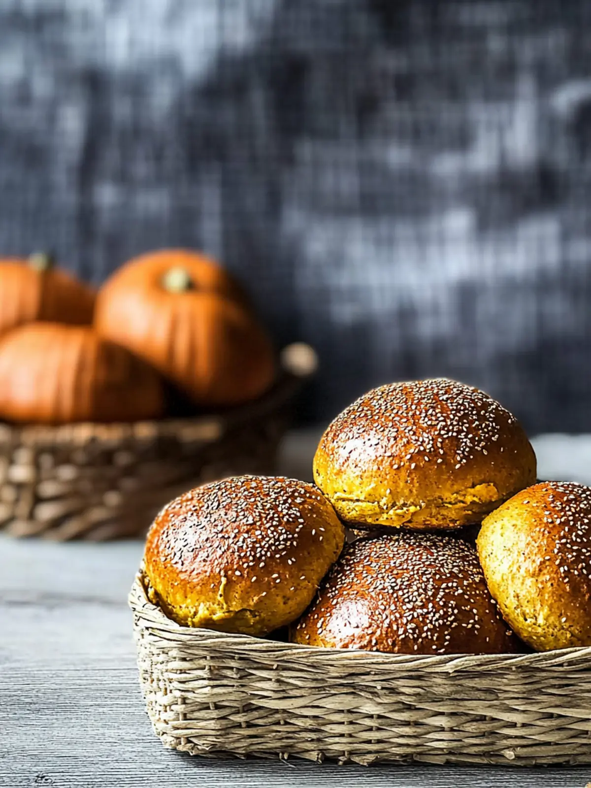Sourdough pumpkin burger buns