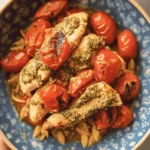 Creamy Pesto Chicken with Roasted Tomatoes