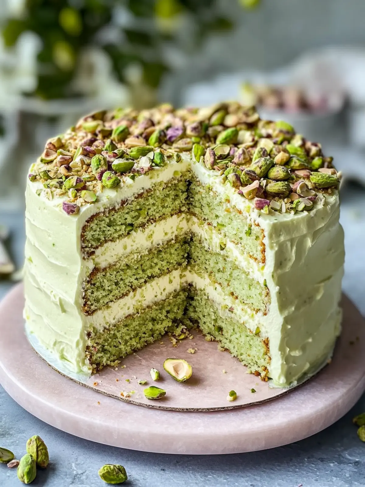 Pistachio Mascarpone Layer Cake