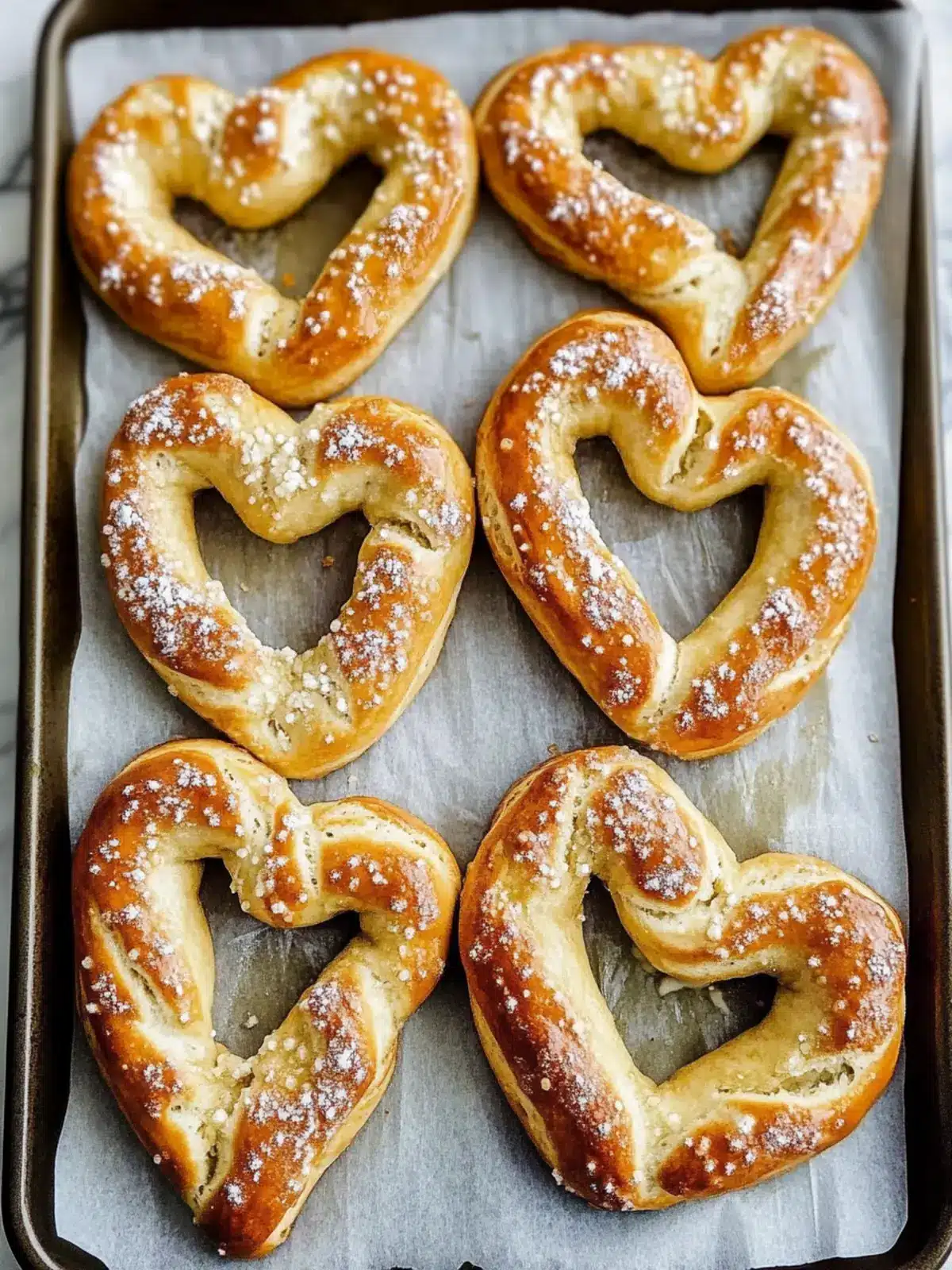 Heart Shaped Soft and Chewy Buttered Pretzels for Love! 5 Heart Shaped Soft and Chewy Buttered Pretzels