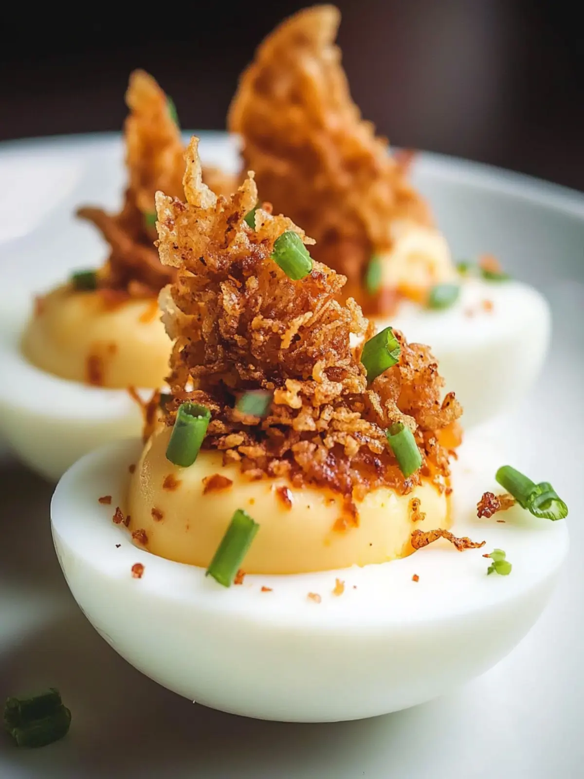 Deviled Eggs with Fried Chicken Skin