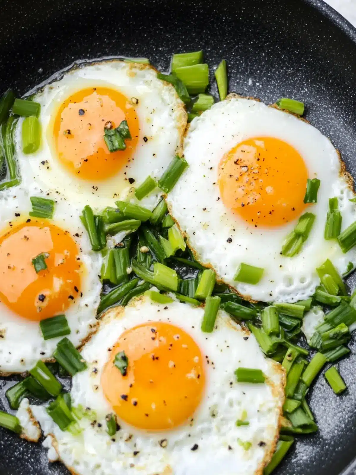 Delicious 10 Min Pan-Fried Eggs with Green Onions Bliss 4 10 Min Pan-Fried Eggs with Green Onions
