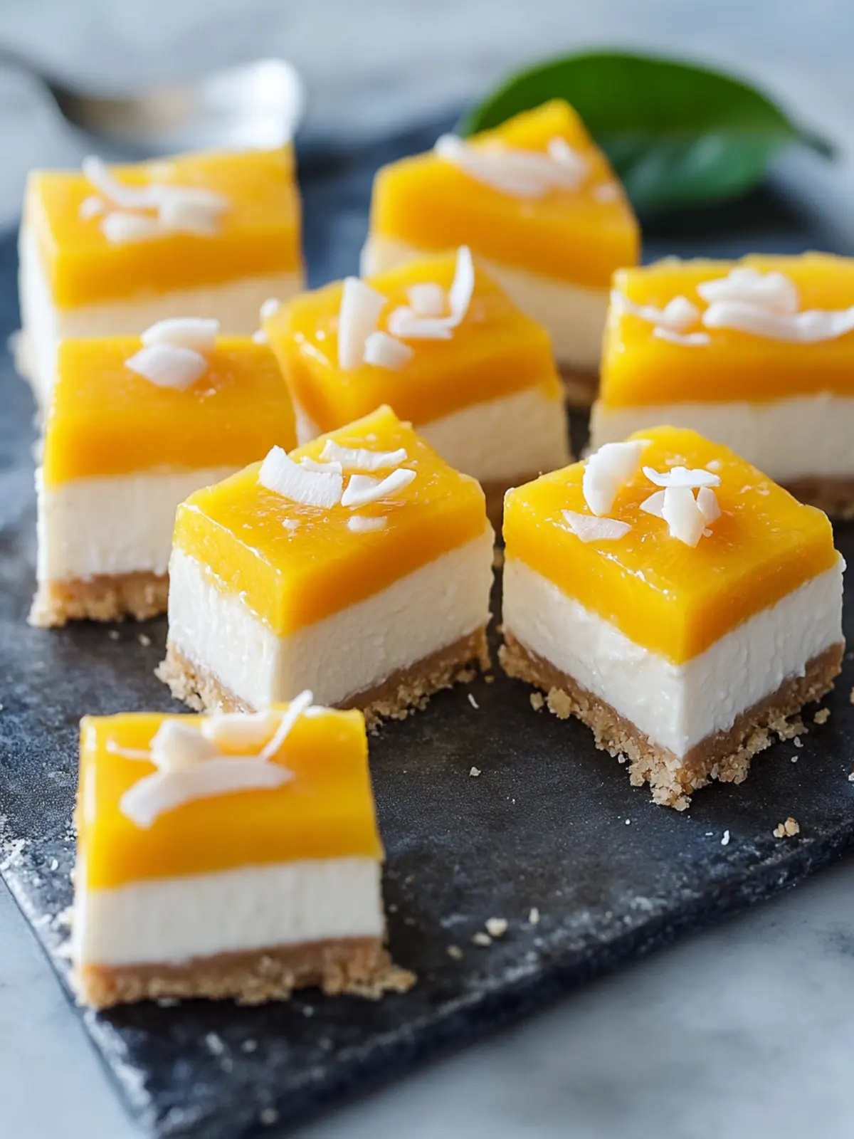 Delicious No Bake Coconut Mango Cheesecake Bars You’ll Love 2 No Bake Coconut Mango Cheesecake Bars