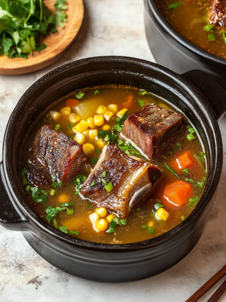 Asian Beef Short Ribs and Corn Soup Recipe