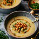 Potato and White Bean Soup with Crispy Chickpeas