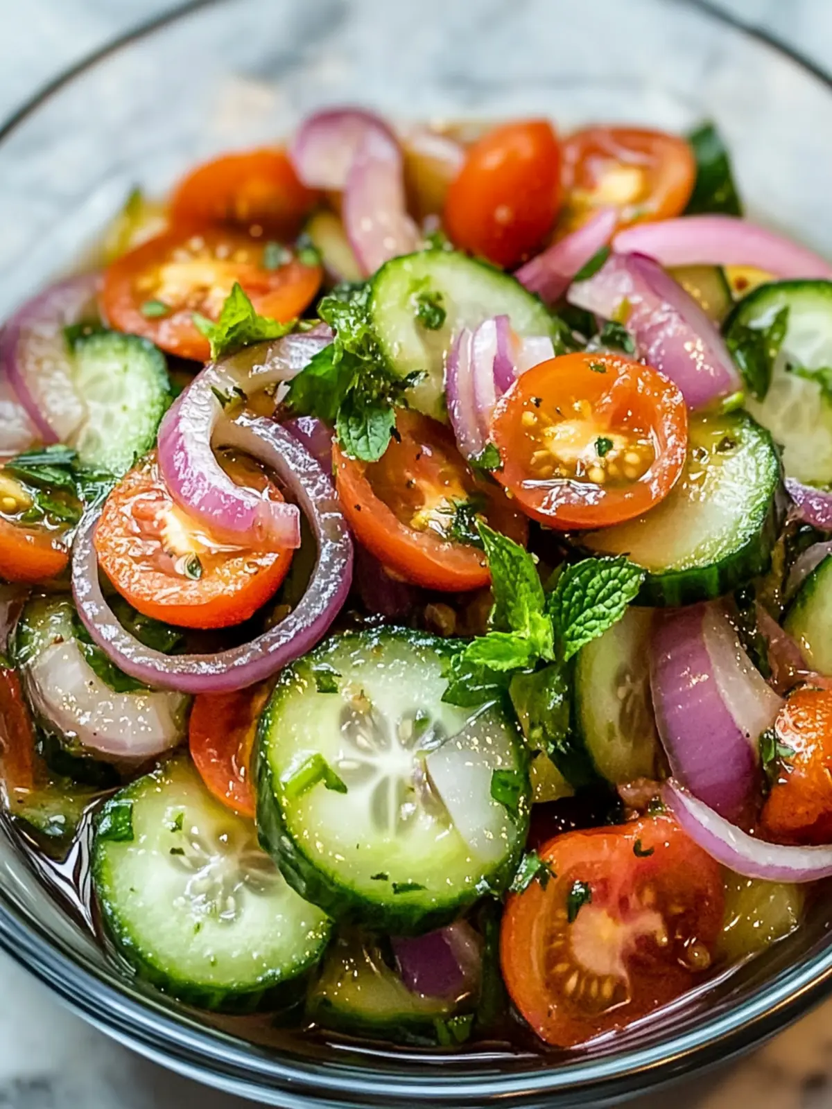 Marinated Cucumbers, Onions, and Tomatoes