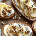 Easy Apple and Goat Cheese Crostini with Walnuts and Thyme