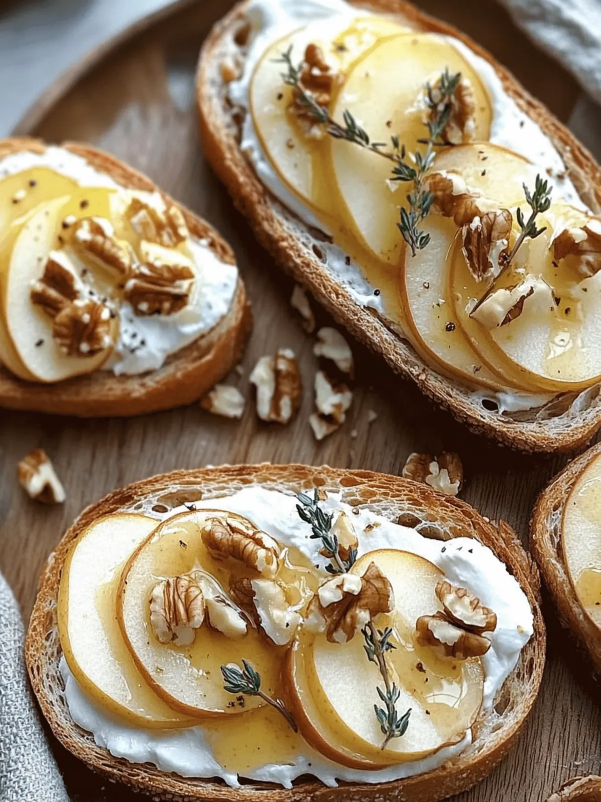 Easy Apple and Goat Cheese Crostini with Walnuts and Thyme