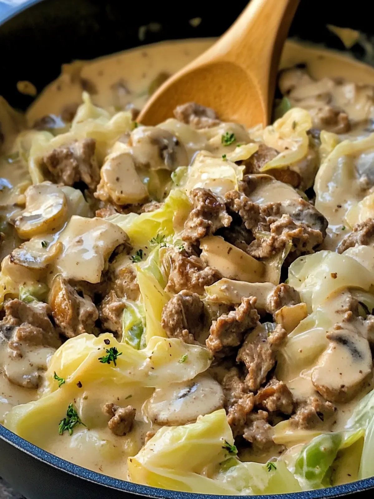 Easy Low Carb Cabbage Beef Stroganoff