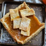 Pumpkin Slab Pie On A Cookie Sheet