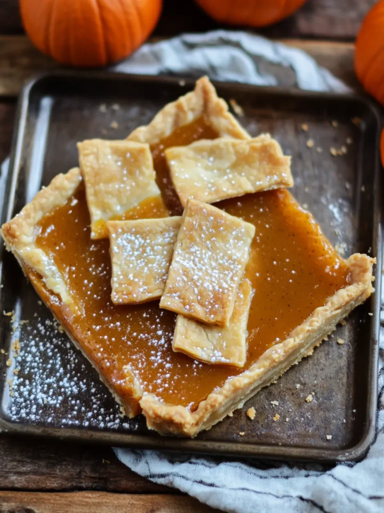 Pumpkin Slab Pie On A Cookie Sheet