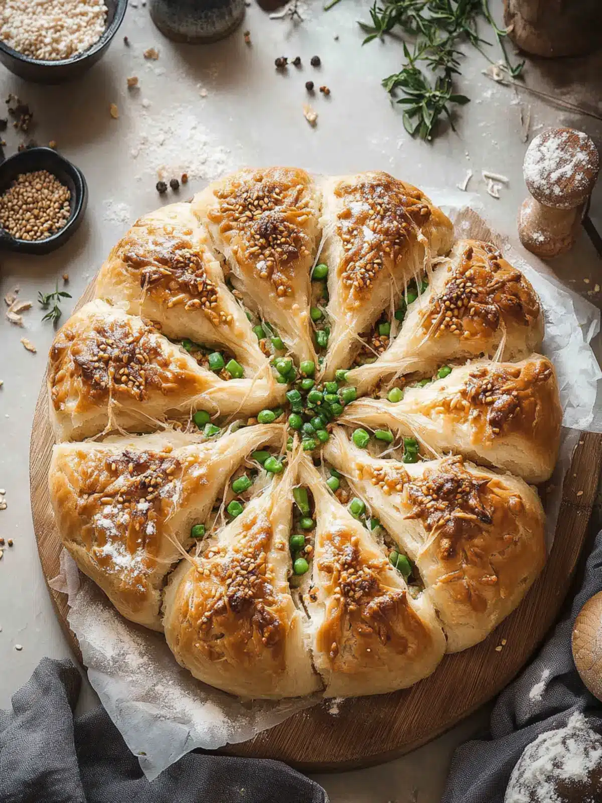 Pork Floss and Scallion Star Bread