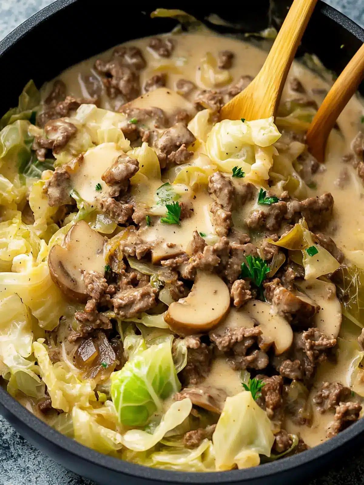 Easy Low Carb Cabbage Beef Stroganoff