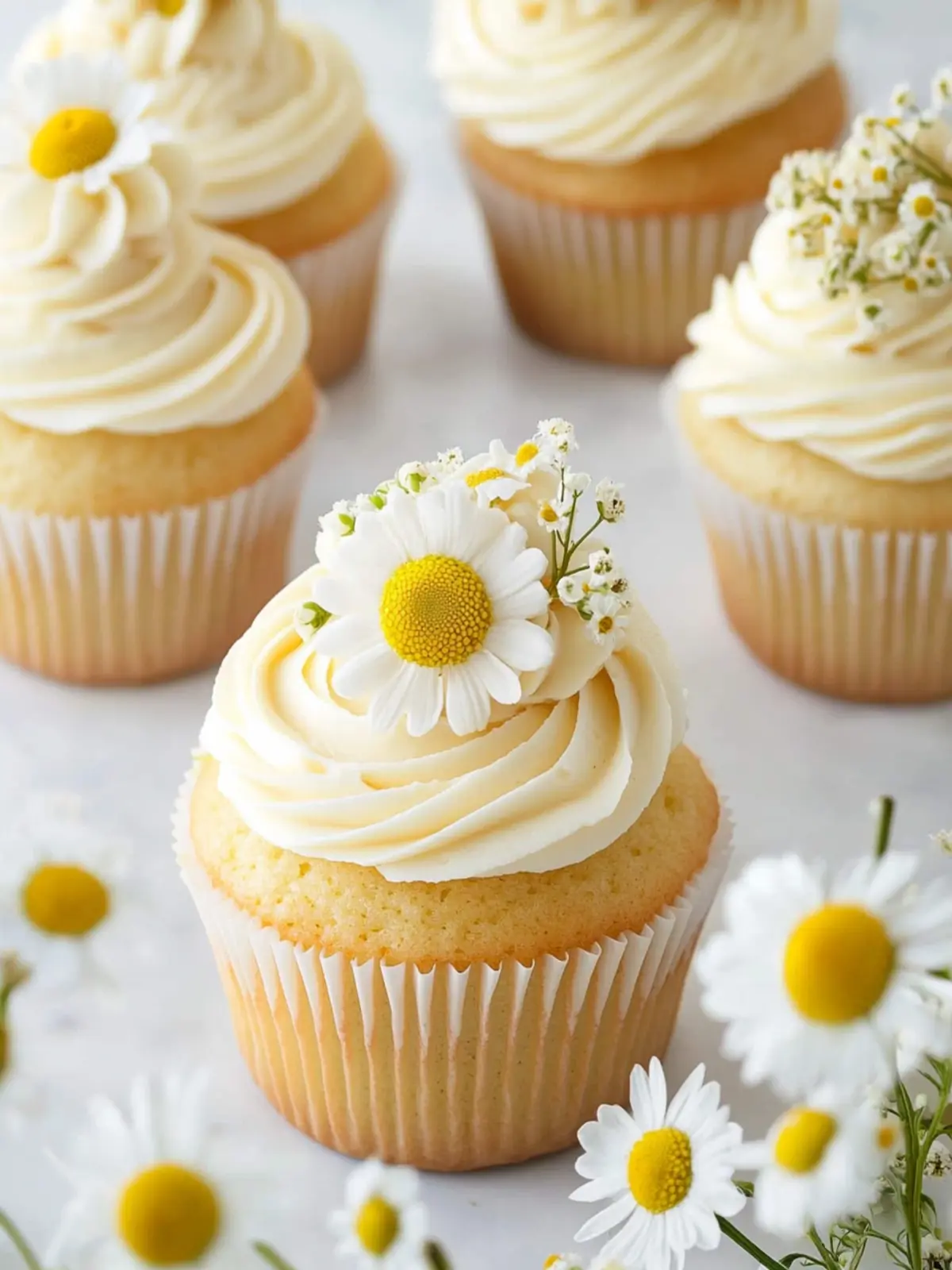 Chamomile Cupcakes with Honey Buttercream Frosting