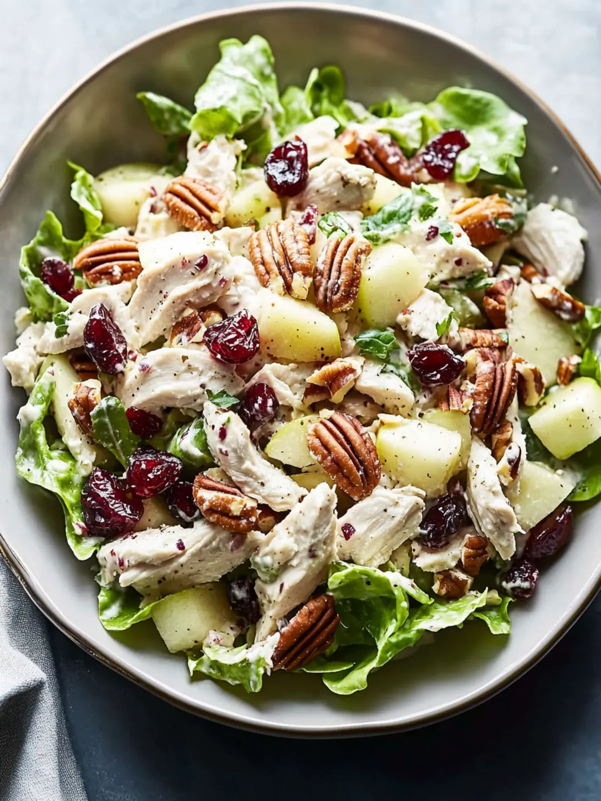 Creamy Chicken Salad with Apple, Cranberries, and Pecans Recipe