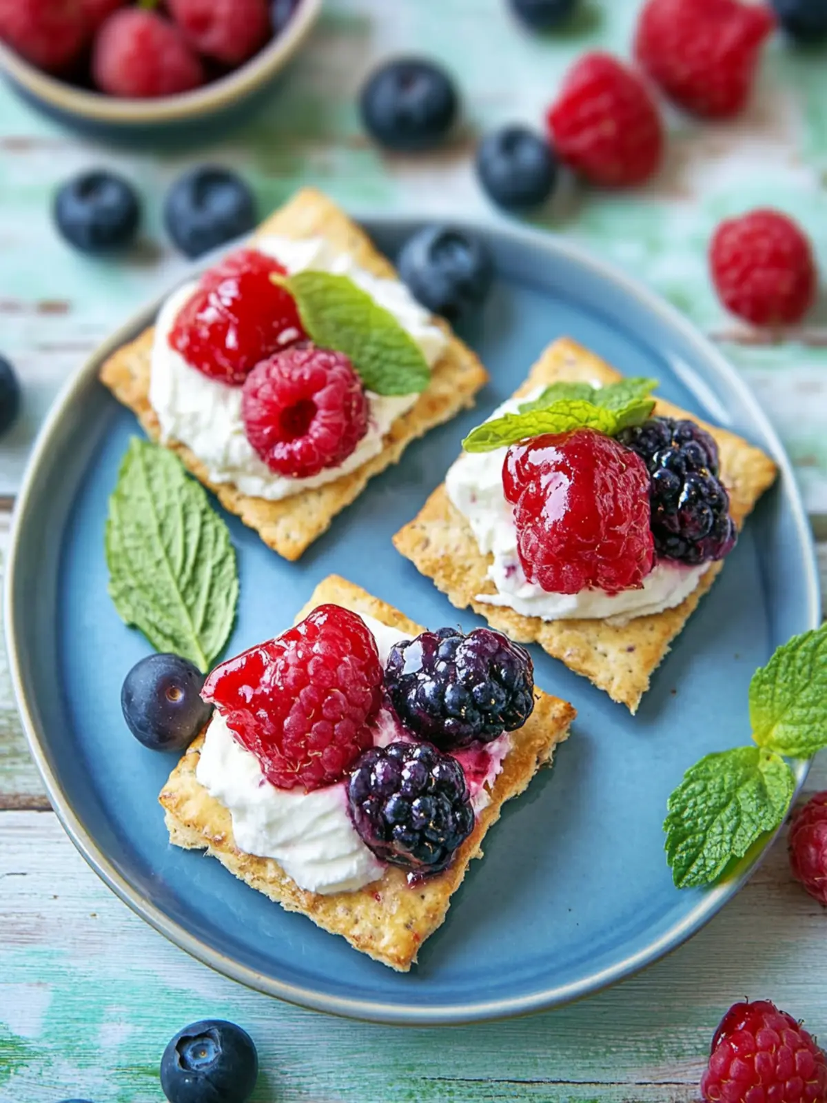 TriBerryTriscuit (Triple Berry Herb Cracker Bites)