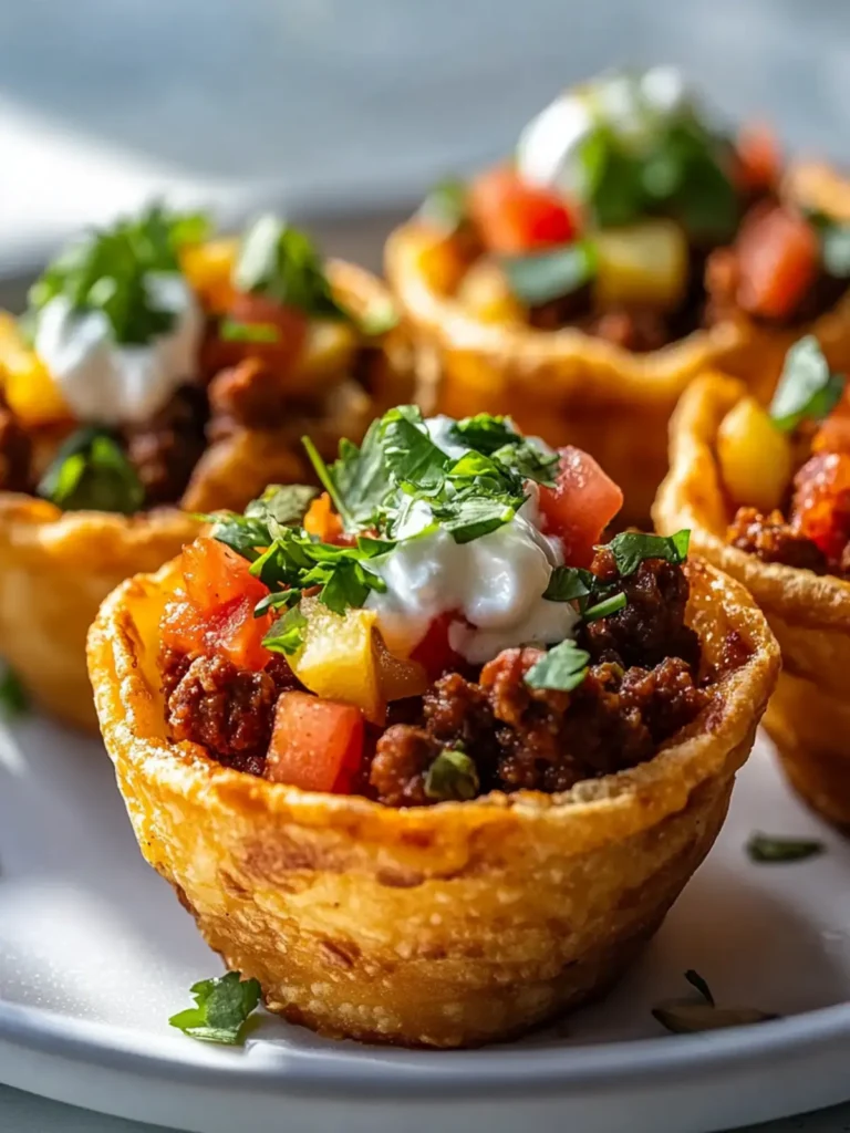 Crispy Potato & Beef Chorizo Taco Cups