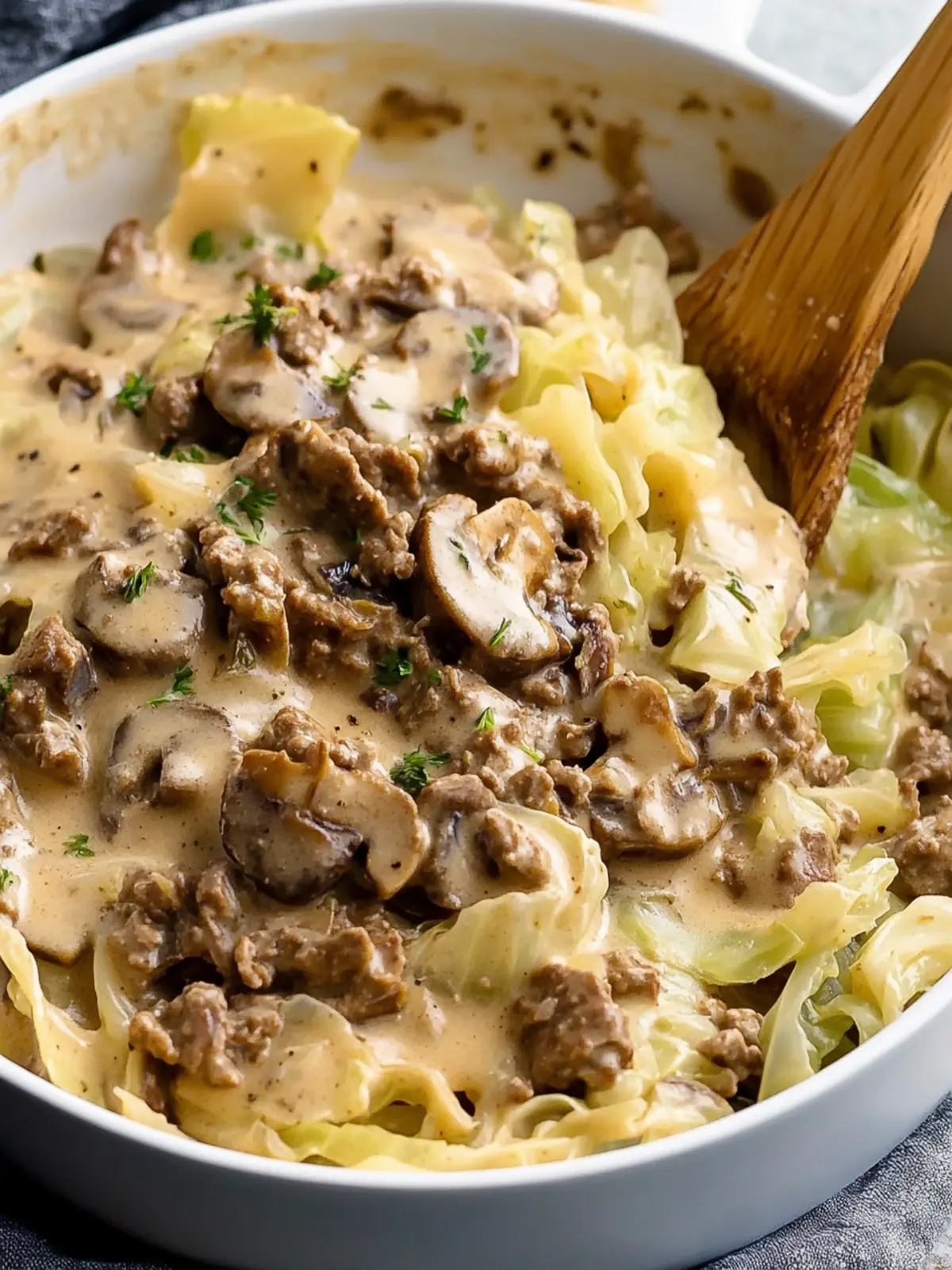 Easy Low Carb Cabbage Beef Stroganoff