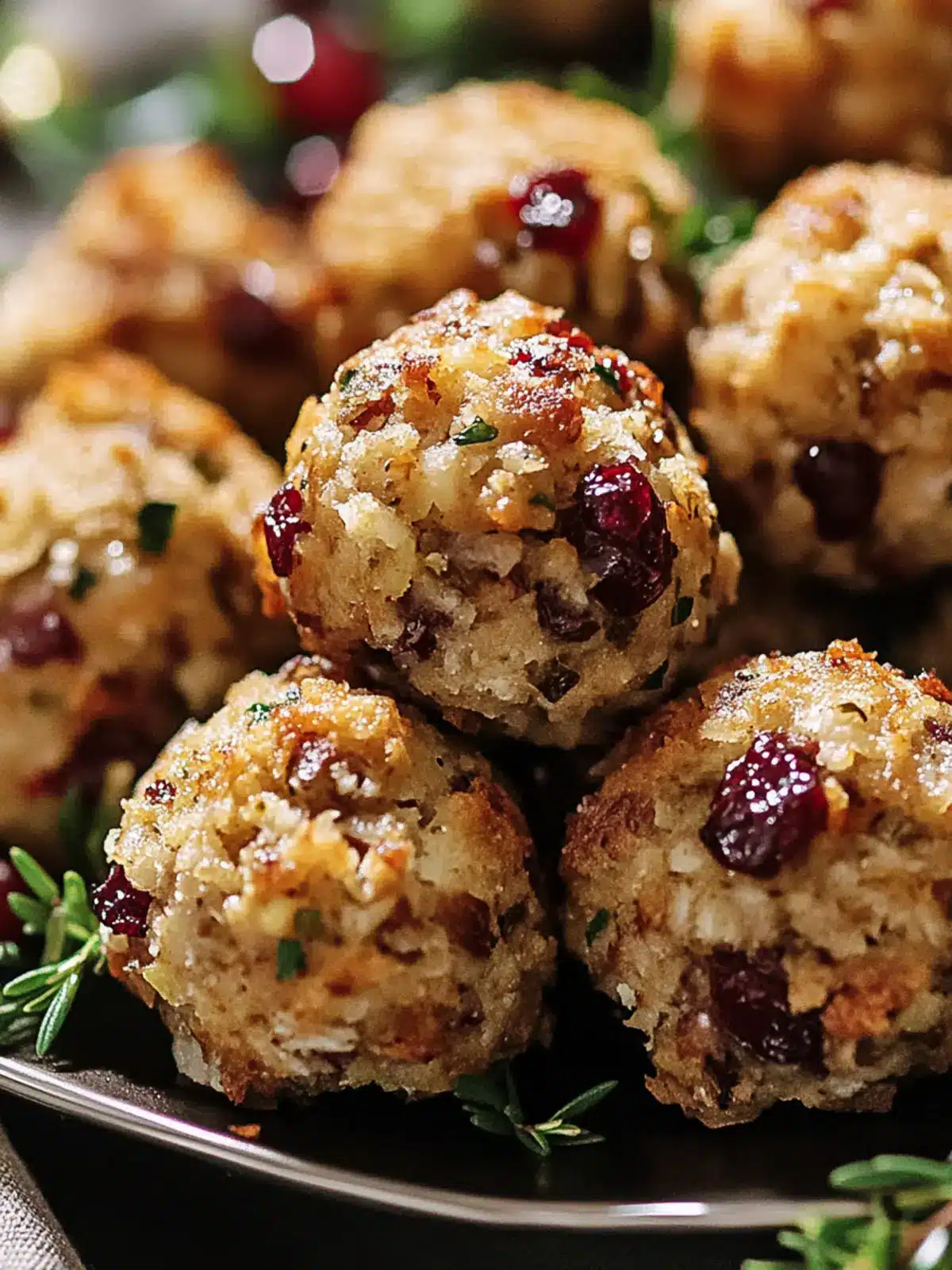 Cranberry Turkey Stuffing Balls