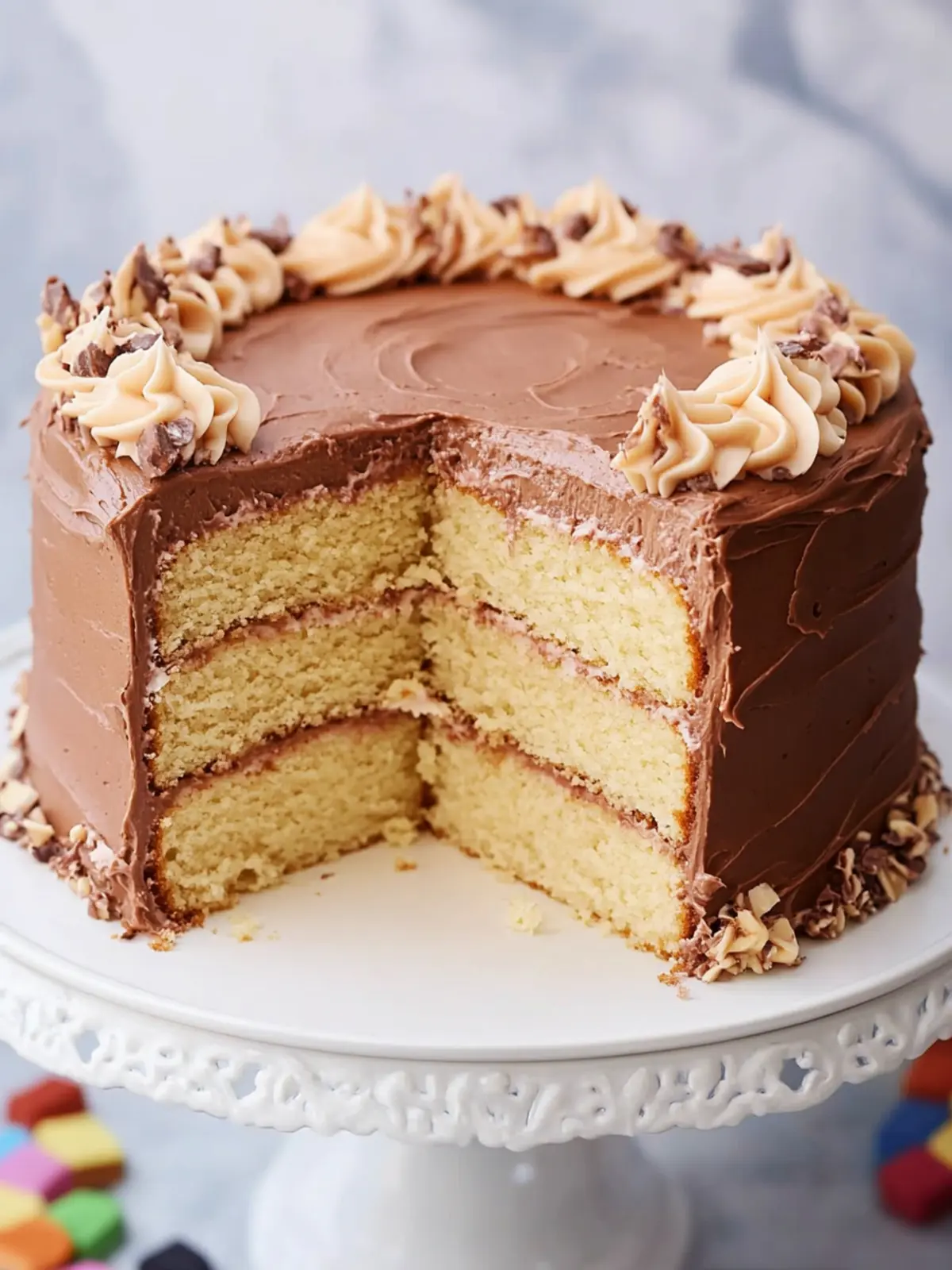 Vanilla Bean Cake with Nutella Frosting