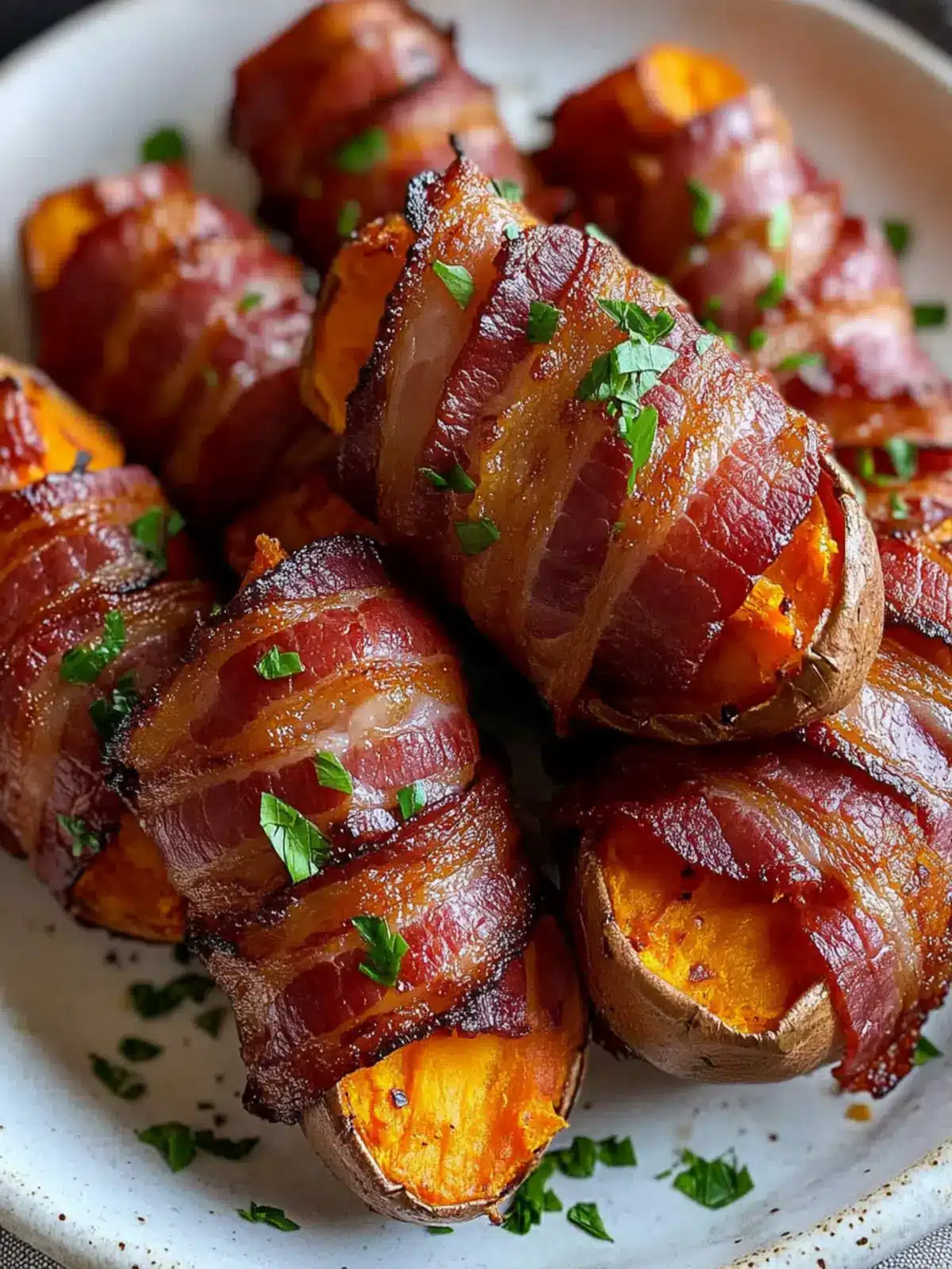 Air Fryer Low Carb Bacon Wrapped Sweet Potatoes