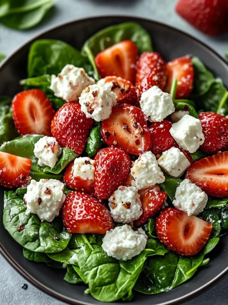 Strawberry Spinach Cottage Cheese Salad
