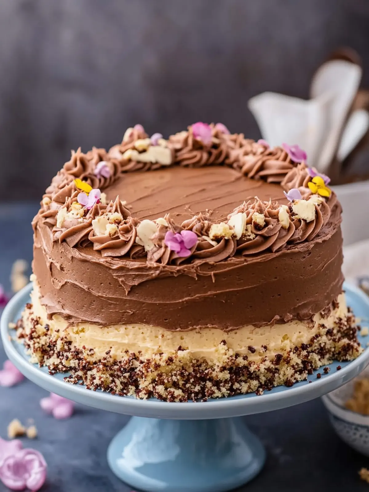 Vanilla Bean Cake with Nutella Frosting