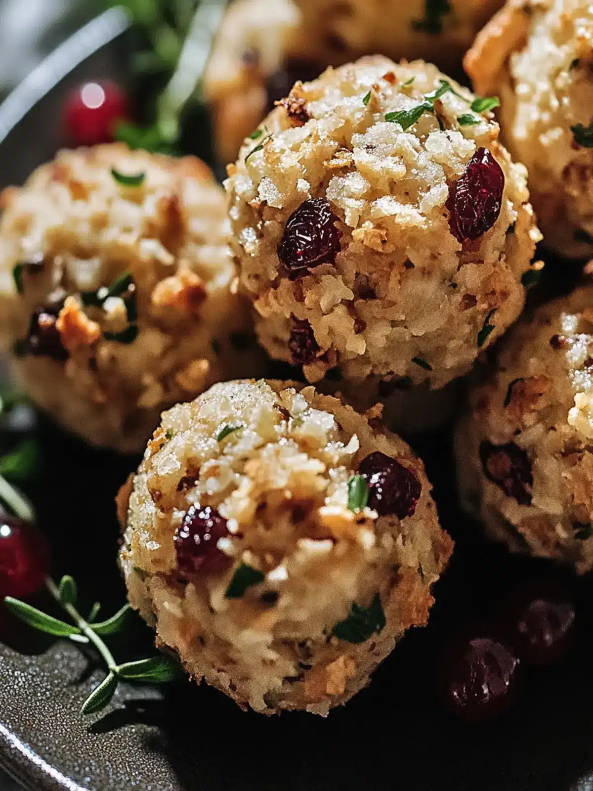 Cranberry Turkey Stuffing Balls
