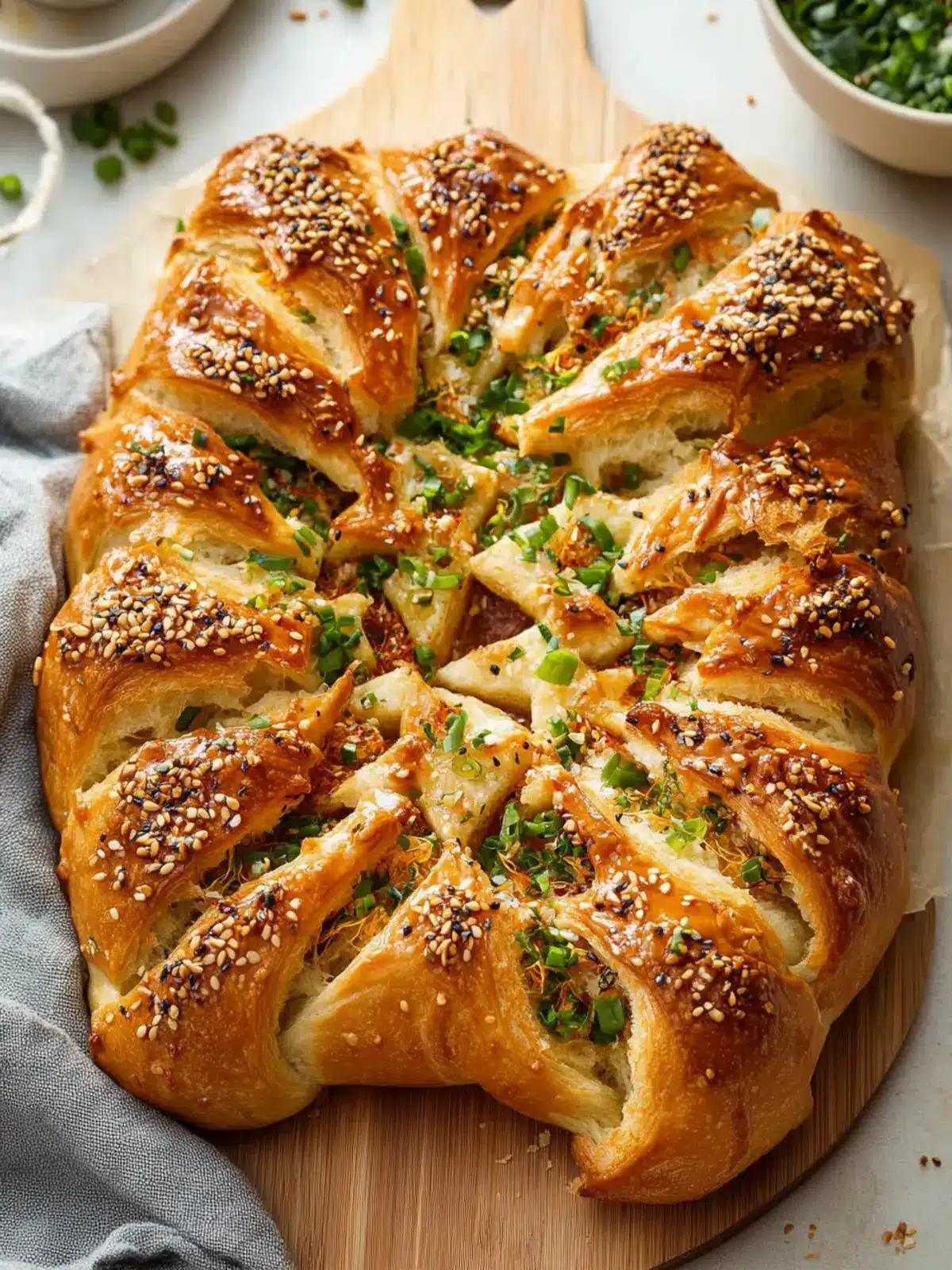 Pork Floss and Scallion Star Bread
