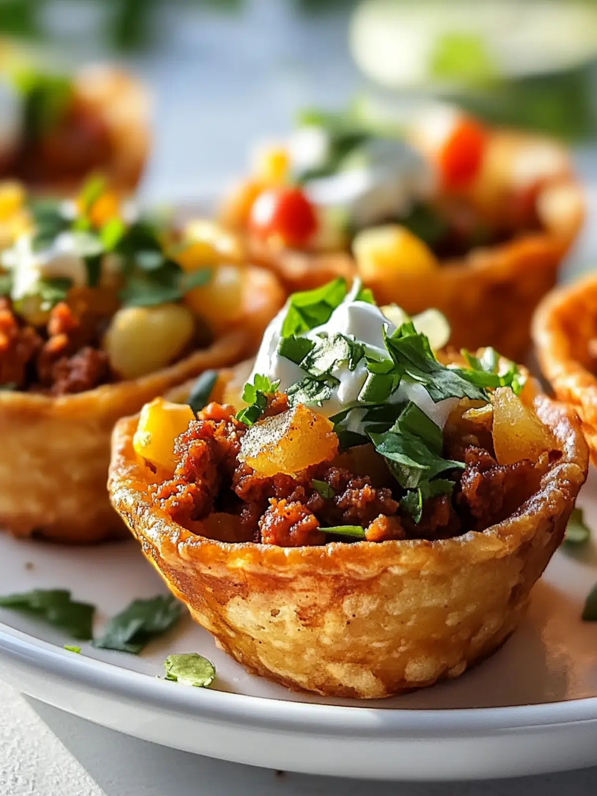 Crispy Potato & Beef Chorizo Taco Cups