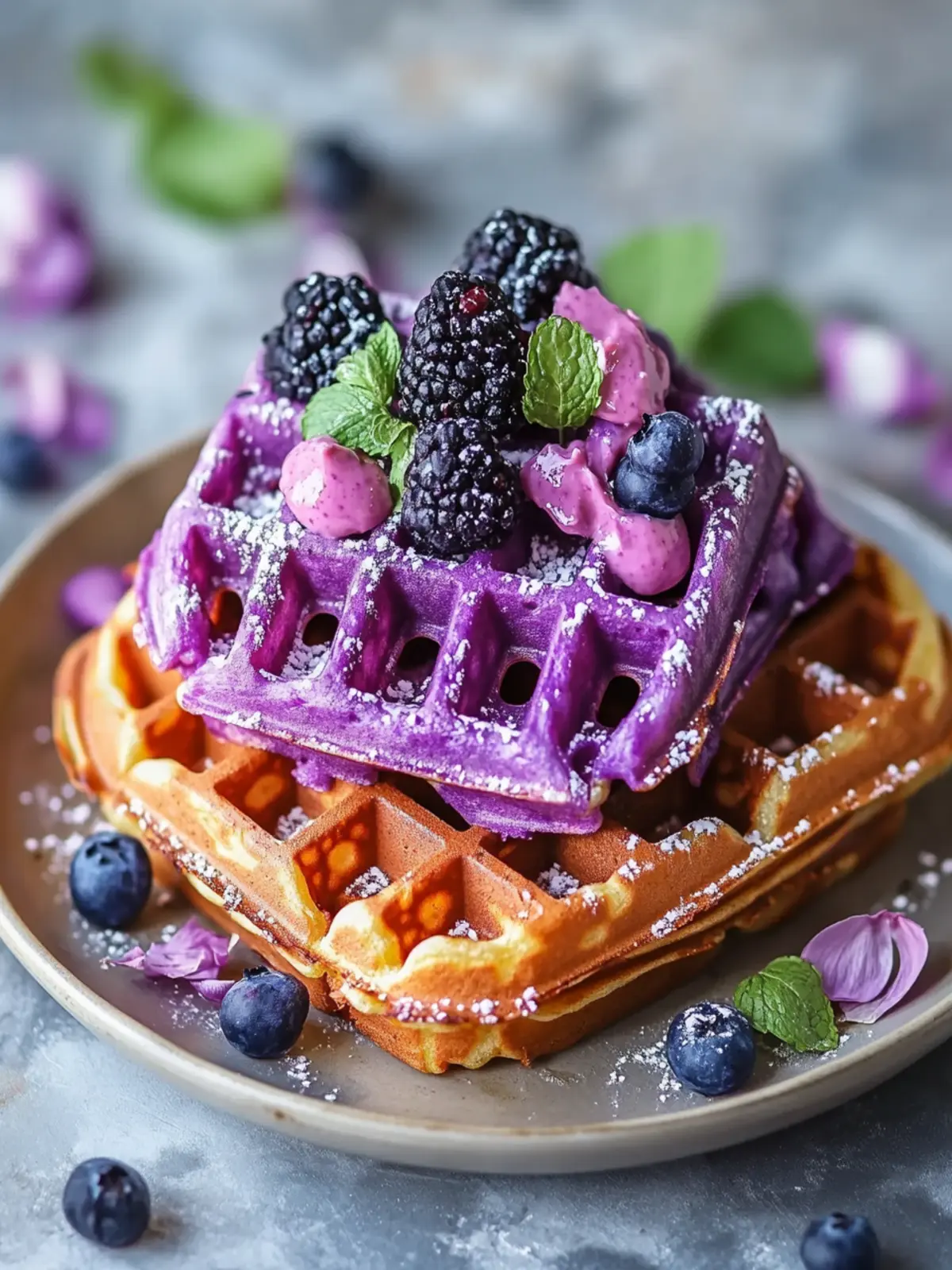 Crispy Ube Waffles That Brighten Up Your Breakfast Routine 2 Crispy Ube Waffles