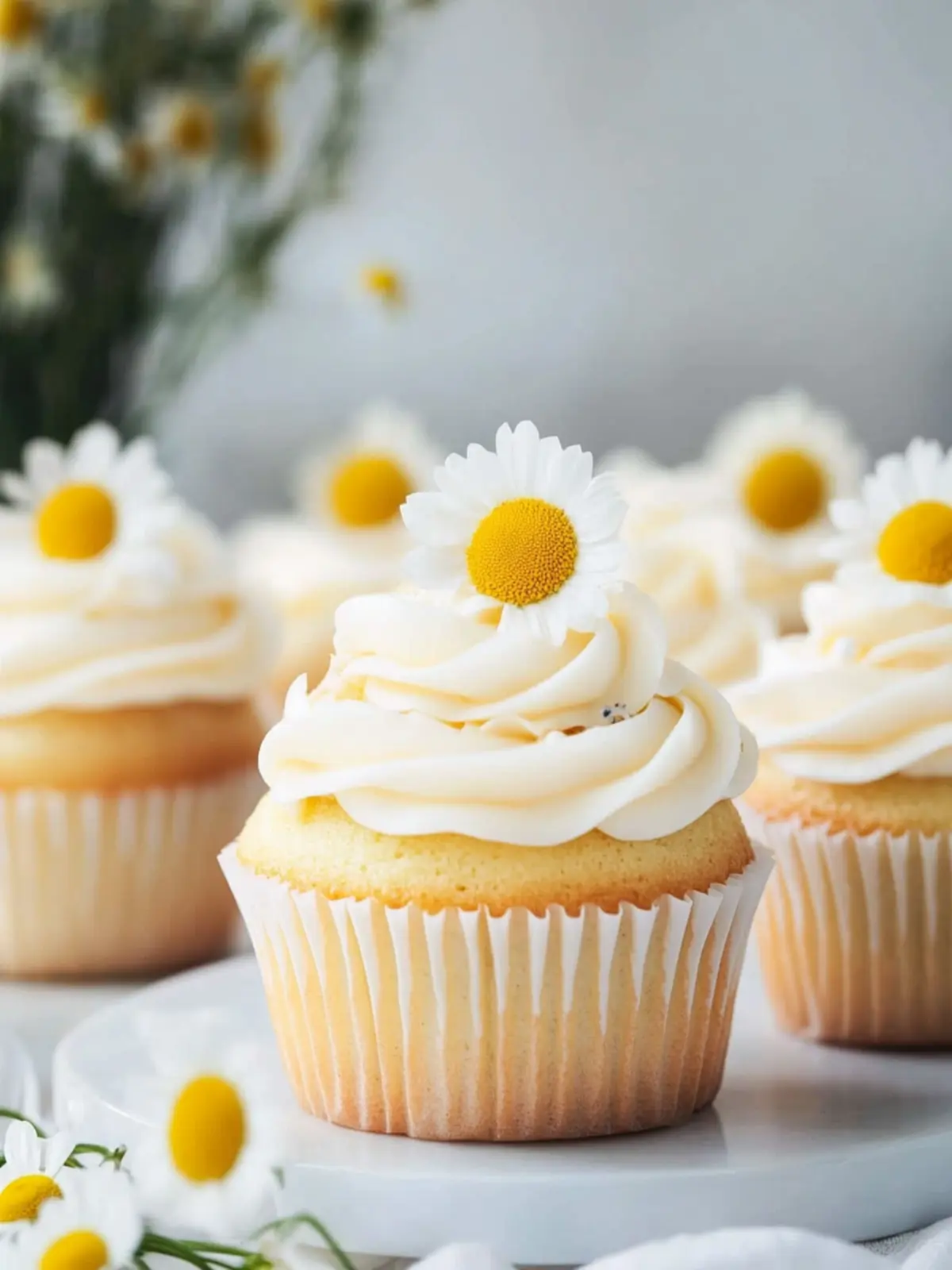 Chamomile Cupcakes with Honey Buttercream Frosting