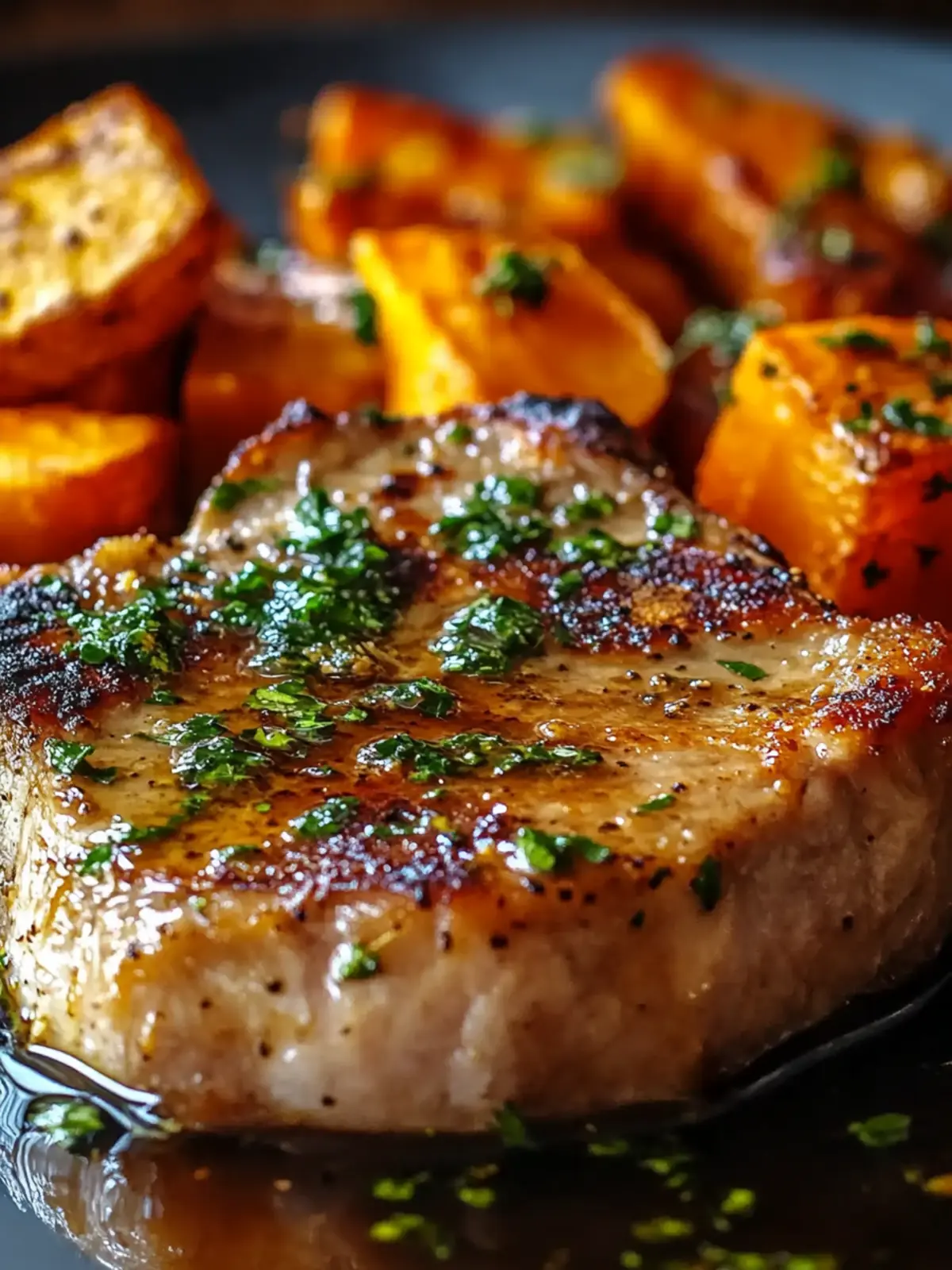 Maple Dijon Pork Chops with Sweet Potatoes