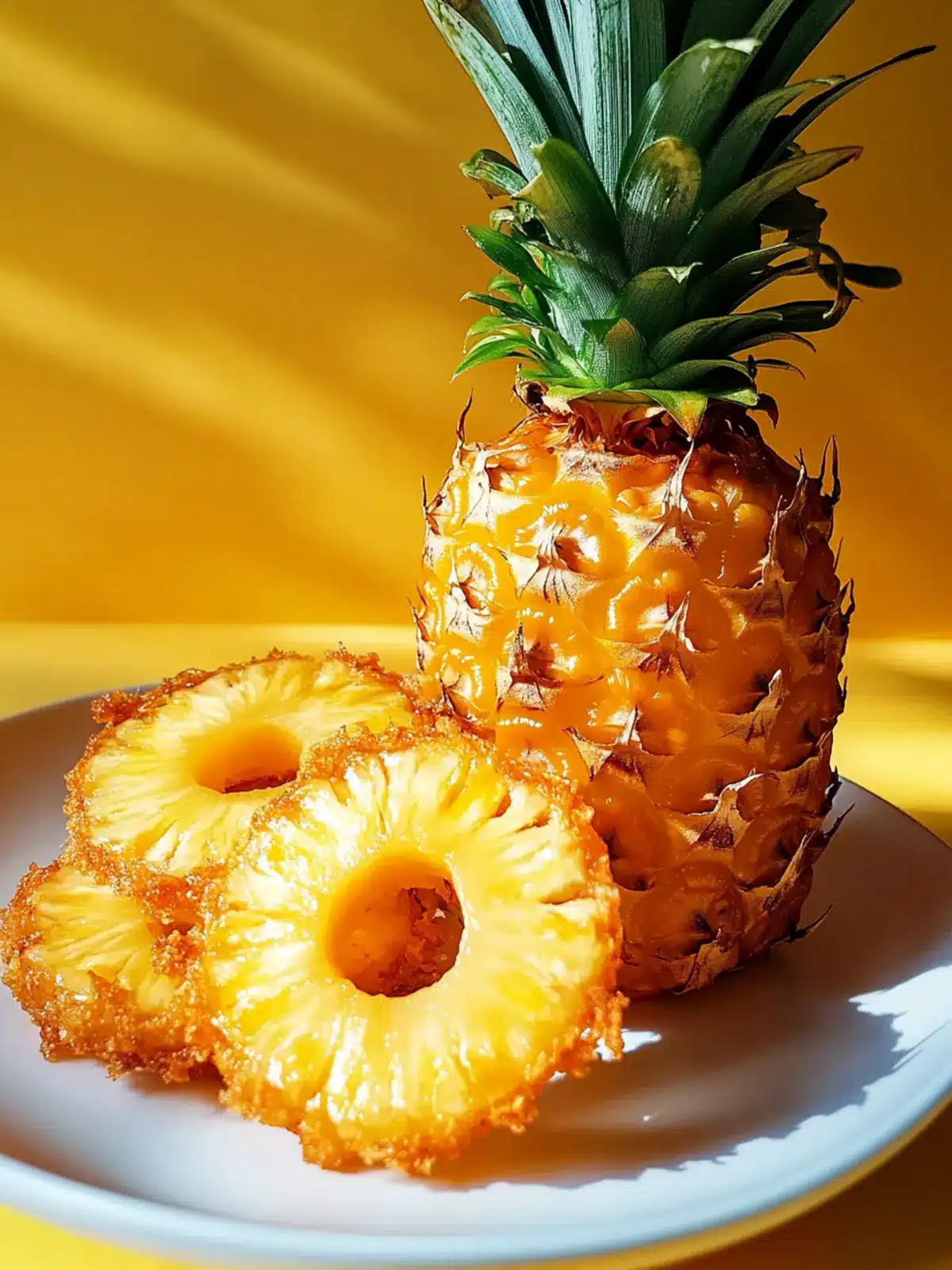 Rum-Soaked Fried Pineapple