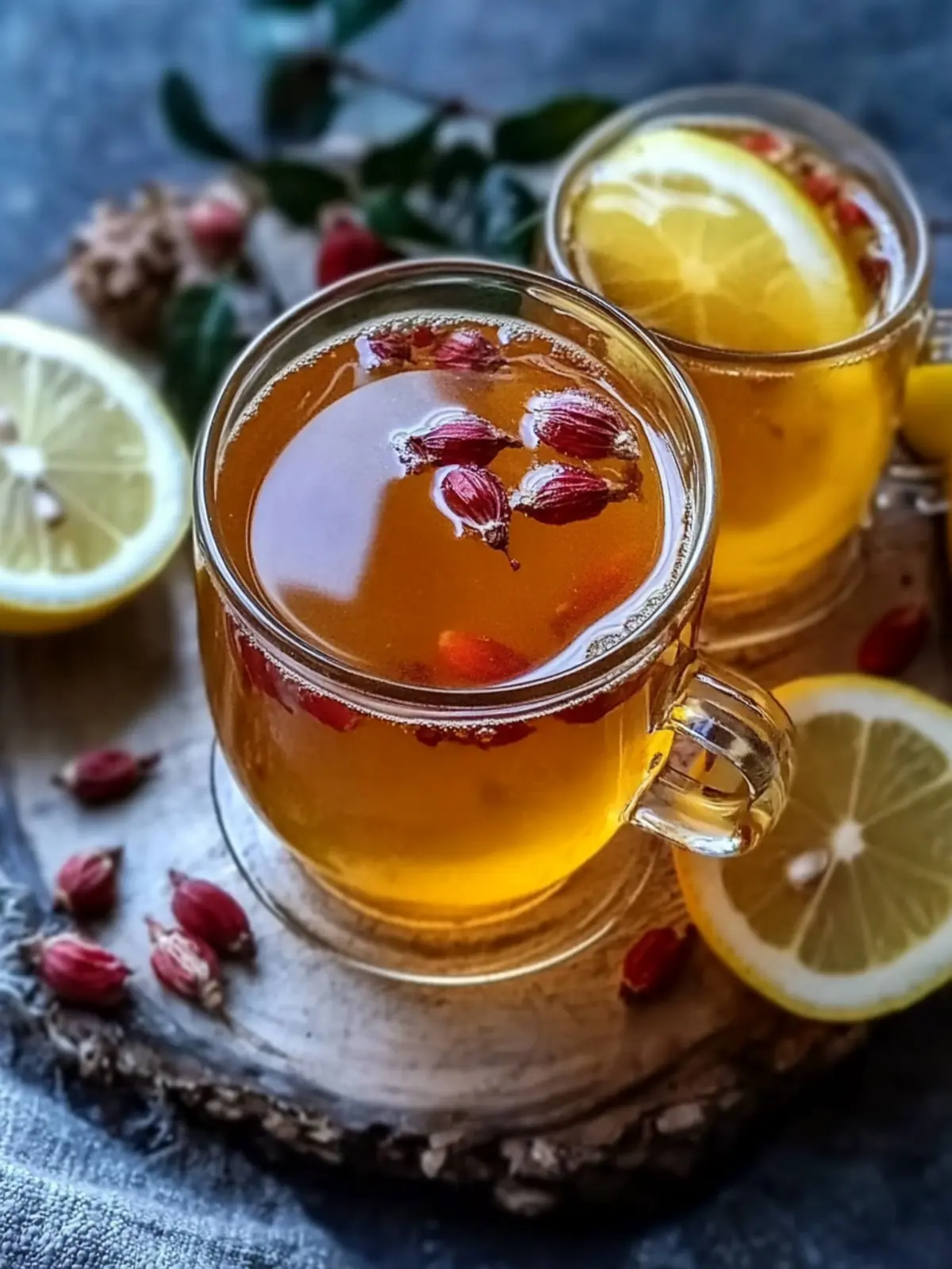 Rose Hip Tea Recipe with Honey and Lemon