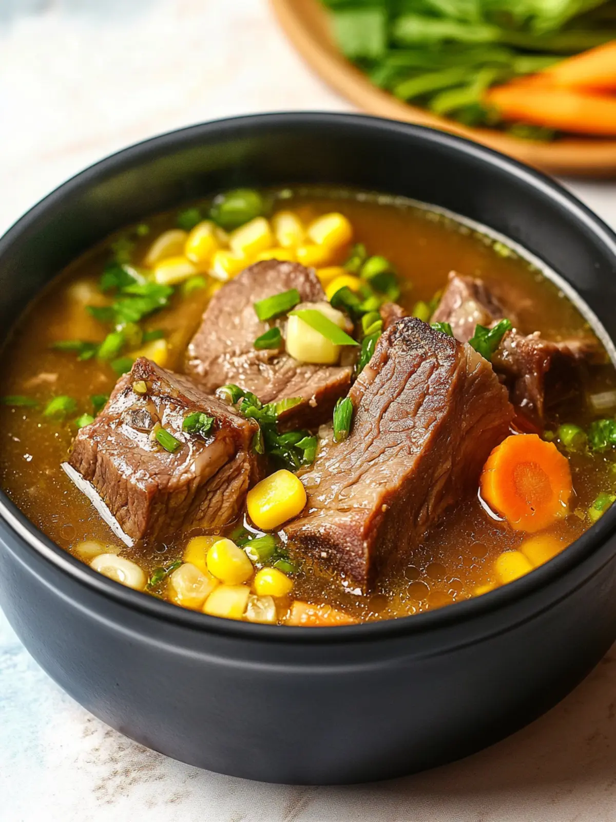 Asian Beef Short Ribs and Corn Soup Recipe