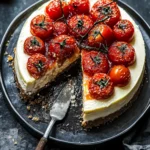 Cheesecake with Roasted Tomato Jam & Parmesan Crust Bliss
